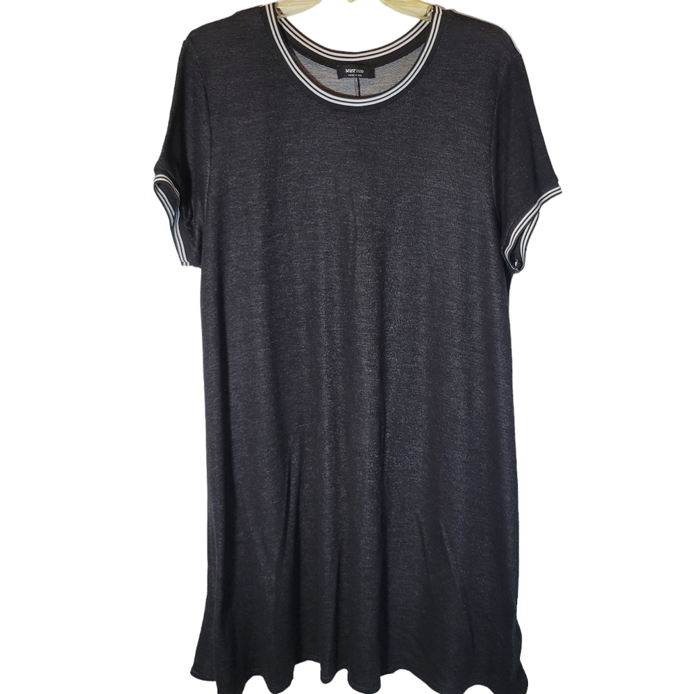 MRT 1030 black knit crew neck t-shirt dress Size XL